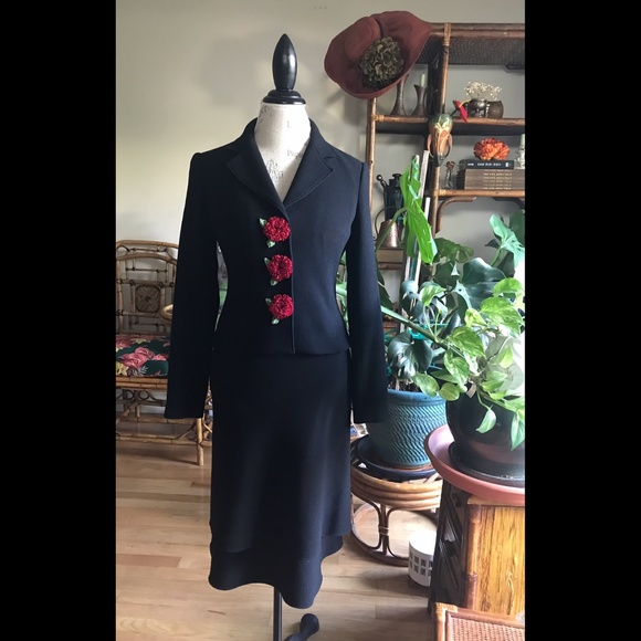 RICKIE FREEMAN for TERI JON Adorable Roses Suit Sz 2 - Picture 2 of 6